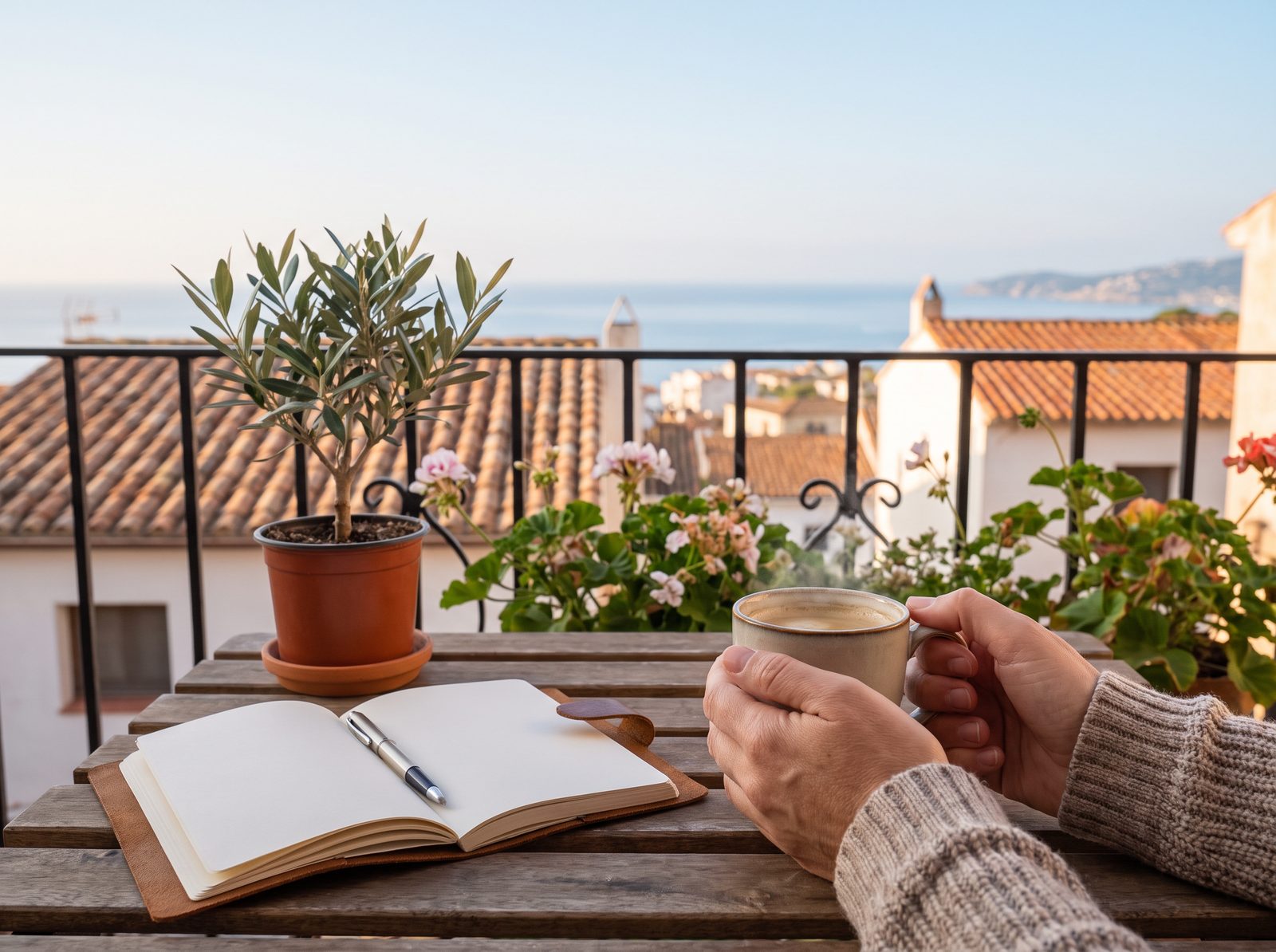 Calm morning with coffee